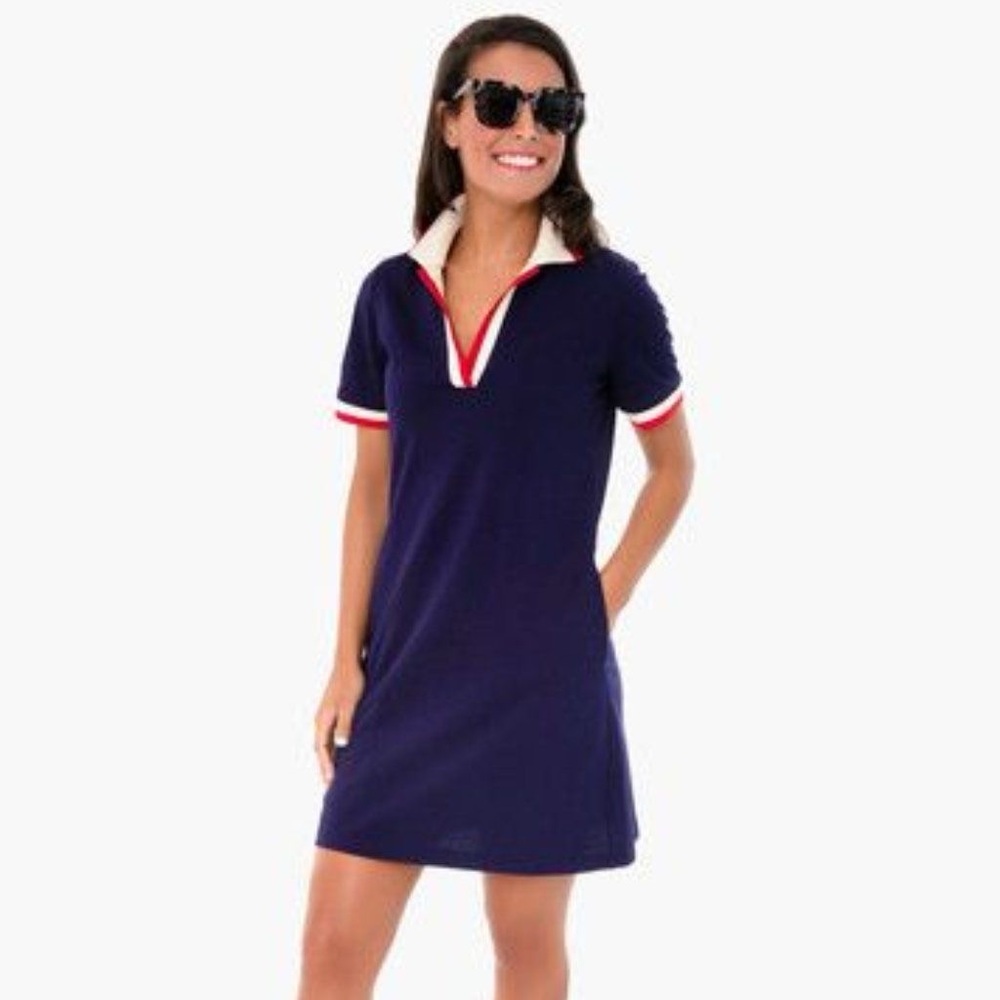 Tuckernuck Navy and Red Polo Dress with Pockets!
